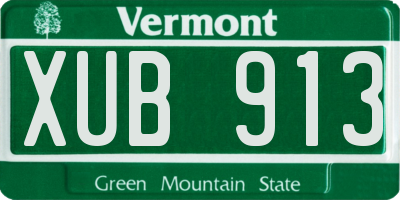 VT license plate XUB913