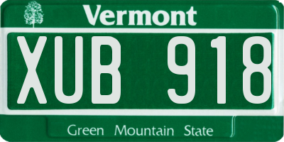 VT license plate XUB918