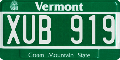 VT license plate XUB919