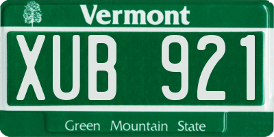 VT license plate XUB921