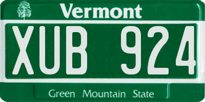 VT license plate XUB924