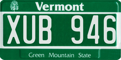 VT license plate XUB946