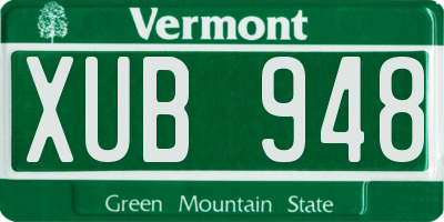 VT license plate XUB948