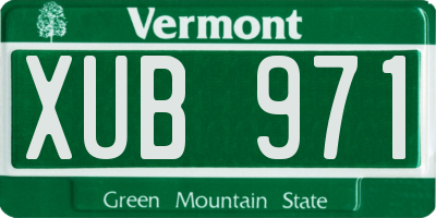 VT license plate XUB971