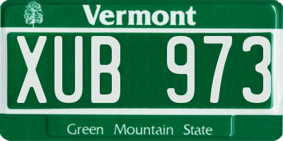 VT license plate XUB973