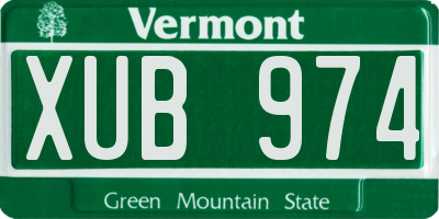 VT license plate XUB974