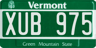 VT license plate XUB975
