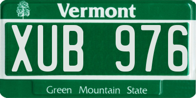 VT license plate XUB976