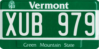 VT license plate XUB979
