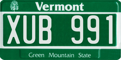 VT license plate XUB991