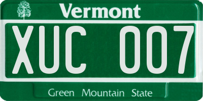 VT license plate XUC007