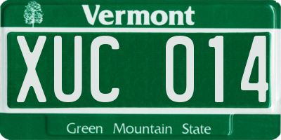 VT license plate XUC014
