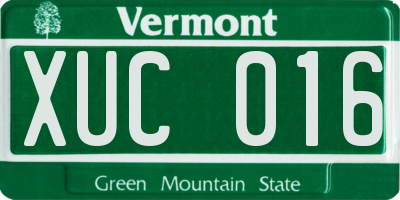 VT license plate XUC016