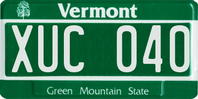 VT license plate XUC040