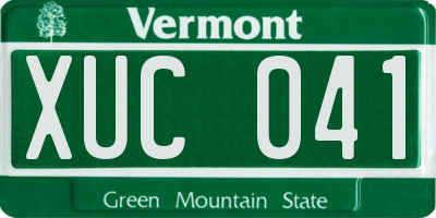 VT license plate XUC041
