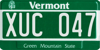 VT license plate XUC047