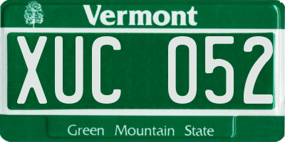 VT license plate XUC052