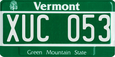 VT license plate XUC053