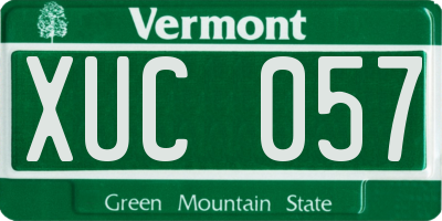 VT license plate XUC057