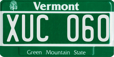 VT license plate XUC060