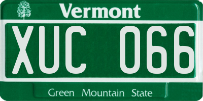 VT license plate XUC066