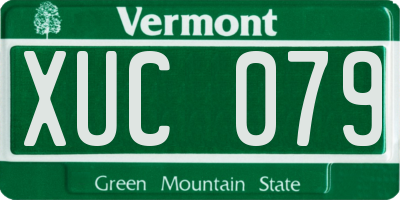 VT license plate XUC079