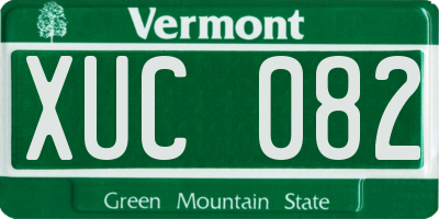 VT license plate XUC082
