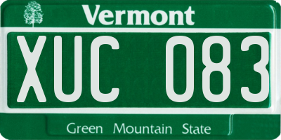 VT license plate XUC083