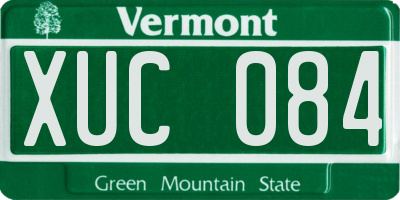 VT license plate XUC084