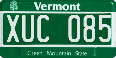 VT license plate XUC085