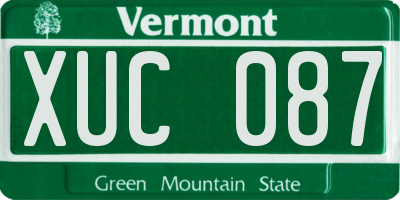 VT license plate XUC087