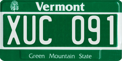 VT license plate XUC091