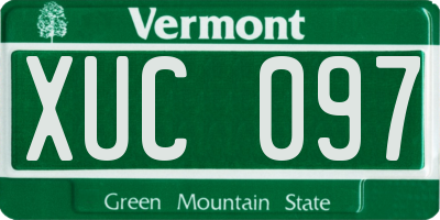VT license plate XUC097