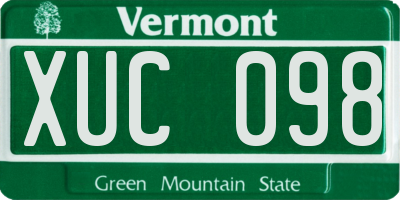 VT license plate XUC098