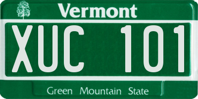 VT license plate XUC101