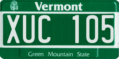 VT license plate XUC105