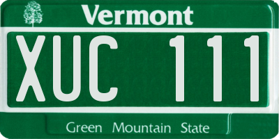 VT license plate XUC111