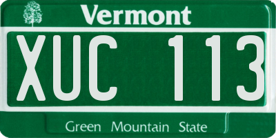 VT license plate XUC113