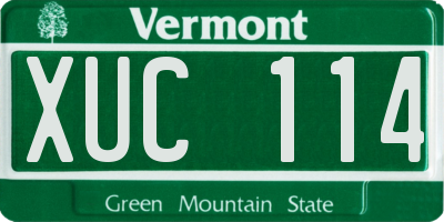 VT license plate XUC114