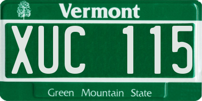 VT license plate XUC115