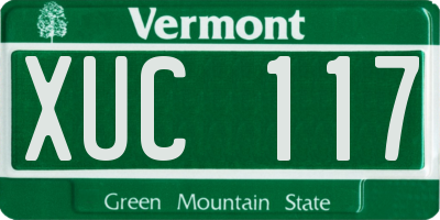 VT license plate XUC117