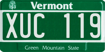 VT license plate XUC119
