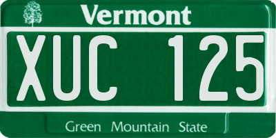 VT license plate XUC125