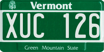 VT license plate XUC126