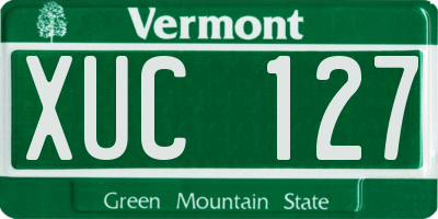 VT license plate XUC127