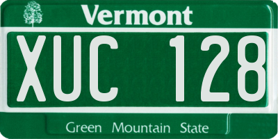 VT license plate XUC128