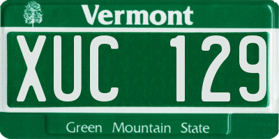 VT license plate XUC129