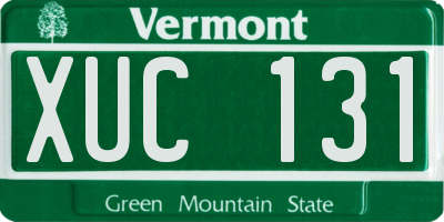 VT license plate XUC131