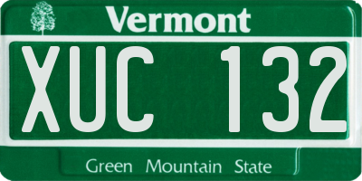 VT license plate XUC132