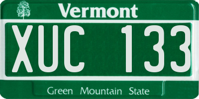 VT license plate XUC133